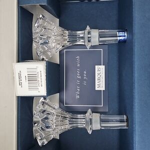 VTG Y2K Marquis by Waterford Brookside Pattern Crystal Wine Bottle Stoppers 5"